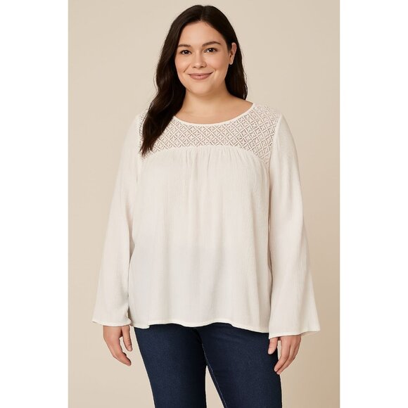 Tunic Blouse Boho Peasant Shirt Top Simply Emma BELL SLEEVE Women's WOMAN'S XL - Picture 13 of 13